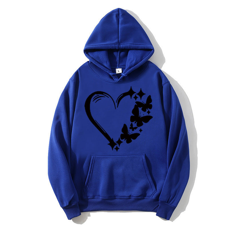 Women's hoodie with creative heart and butterfly design Chic & Stil