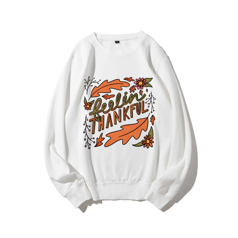 Sweat-shirt femme avec motif automnal coloré et lettrage inspirant Chic & Stil
