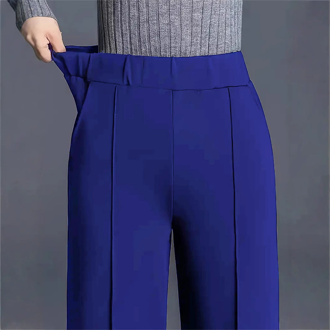 Women Wide-Cut High-Waist Trousers with Elegant Creases Lune London