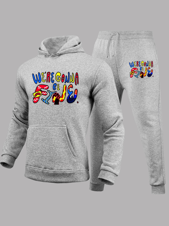 Casual hoodie and jogger set for women with inspiring print Lune London