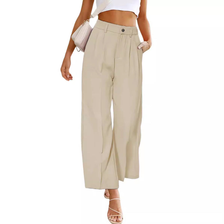 Women's high-waisted wide-leg pants with pleats and elegant cut Lune London