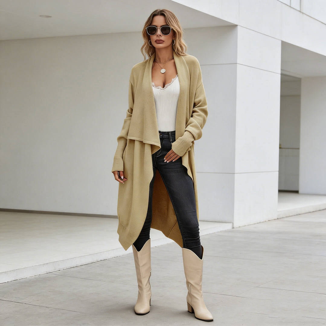 Veste en tricot casual pour femmes avec coupe asymétrique et matériau doux Chic & Stil