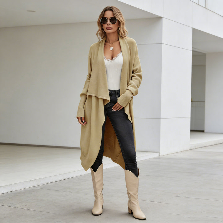 Veste en tricot casual pour femmes avec coupe asymétrique et matériau doux Chic & Stil