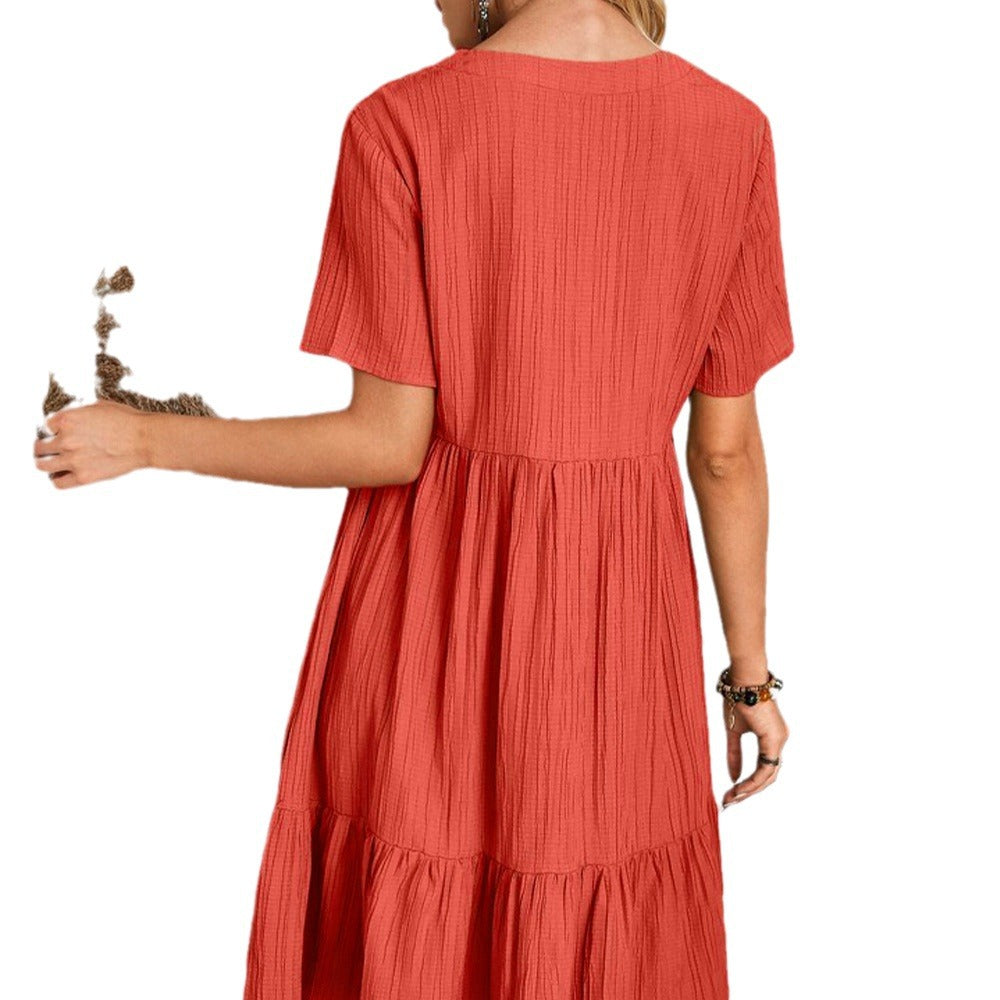 Ladies V neck midi dress Lune London