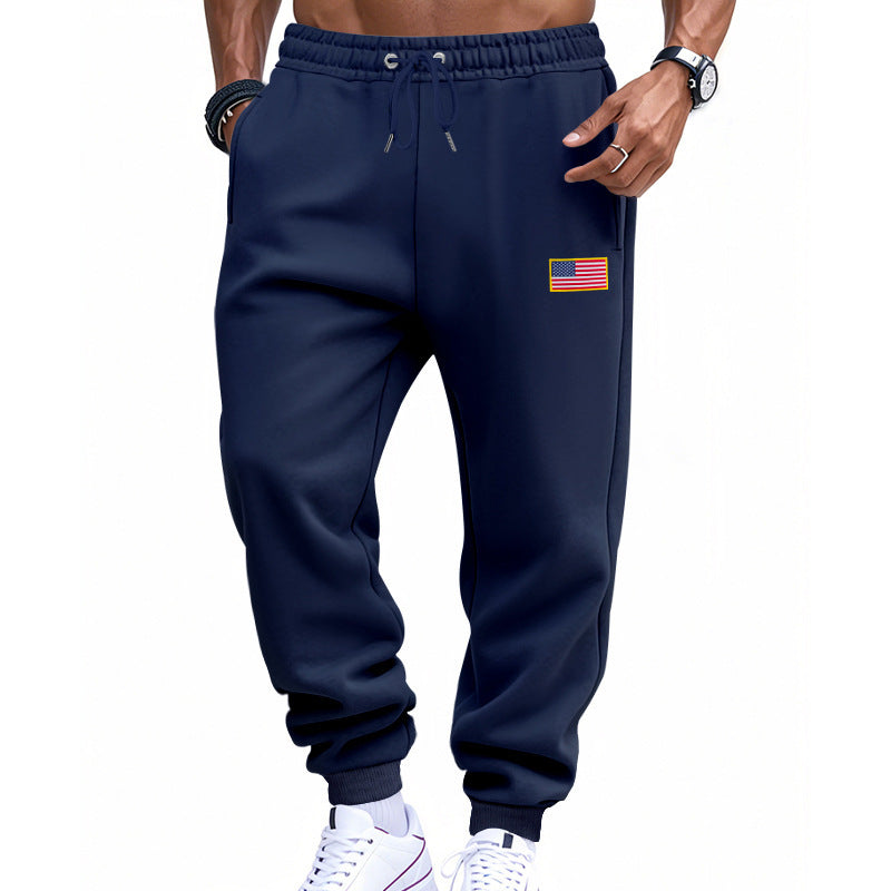 Casual men's sports pants with American flag Lune London