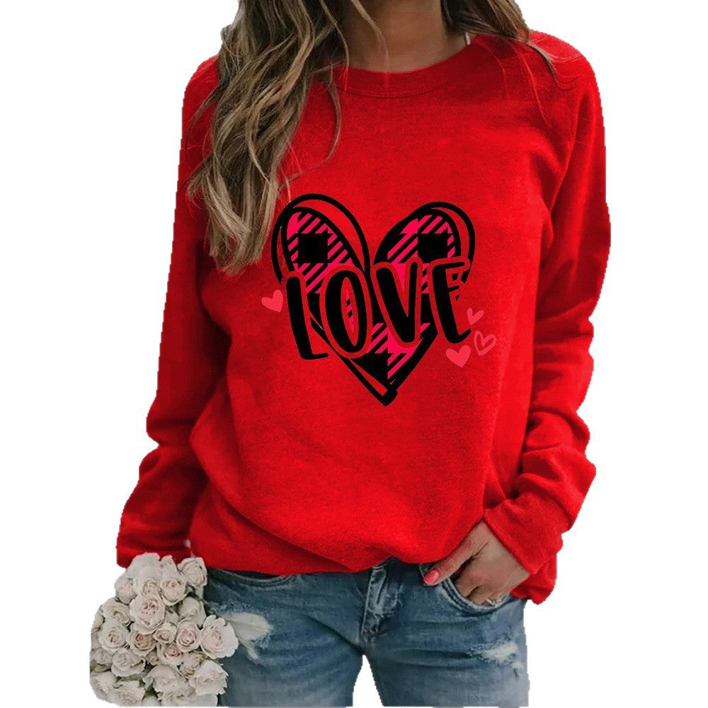 Sweat-shirt pour femmes avec design créatif de cœur et coupe décontractée Chic & Stil