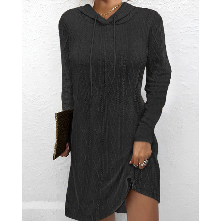 Robe en tricot pour femmes avec capuche et motif texturé Chic & Stil