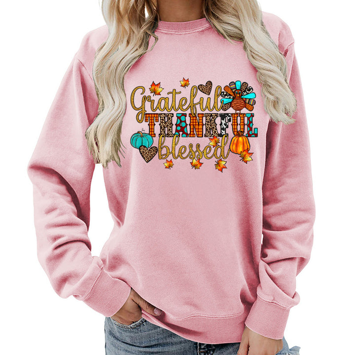 Sweatshirt pour femme avec motif de remerciement d'automne Chic & Stil