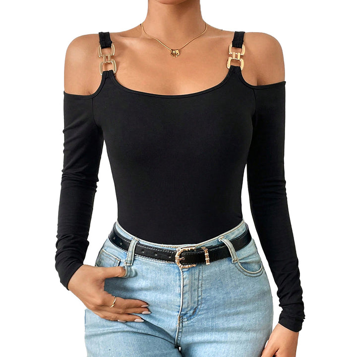 Body for women with off-the-shoulder design and decorative fasteners Chic & Stil