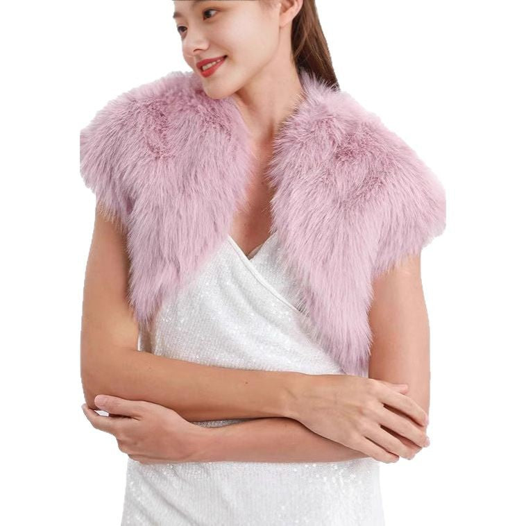 Women Soft Faux Fur Gilet with Open Design Lune London
