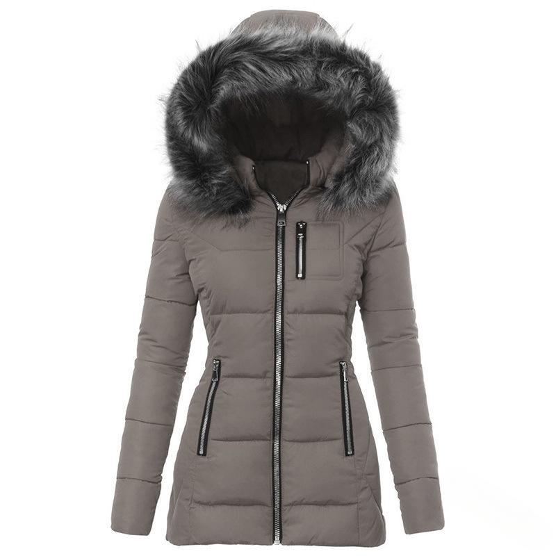 Women's Winter Jacket with Removable Faux Fur Collar Chic Und Stil