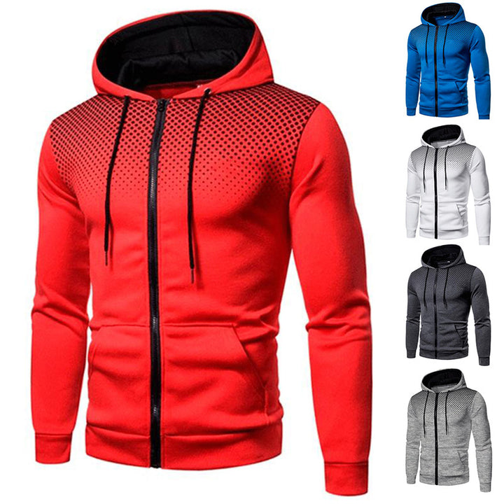 Sporty hooded jacket for men with full zipper and breathable inserts Lune London