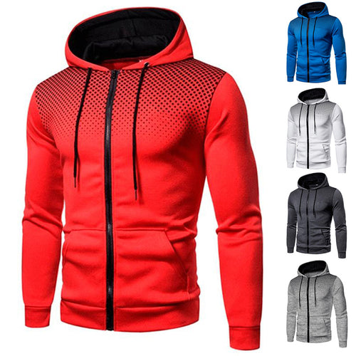 Sporty hooded jacket for men with full zipper and breathable inserts Lune London