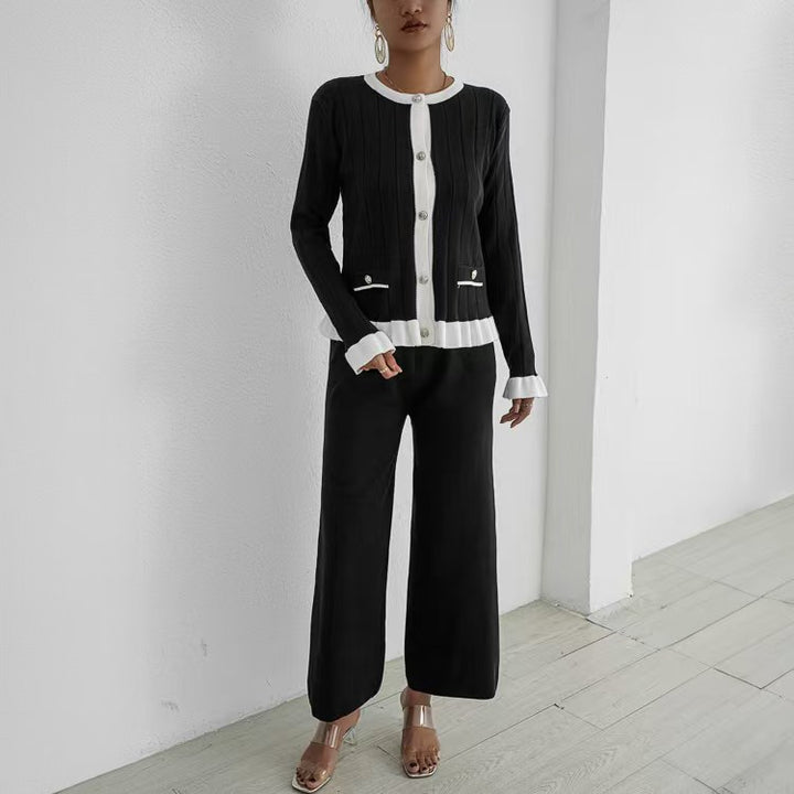 Elegant knitted loungewear set for women with decorative details Lune London