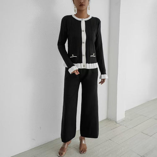 Elegant knitted loungewear set for women with decorative details Lune London