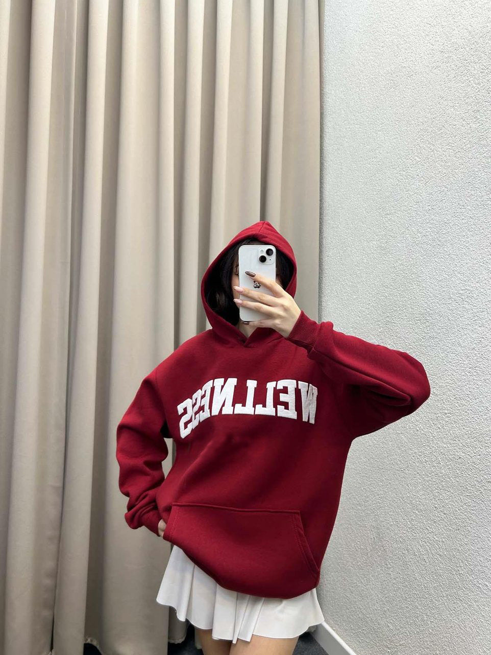 Ladies Hoodie with large logo and kangaroo pocket Lune London