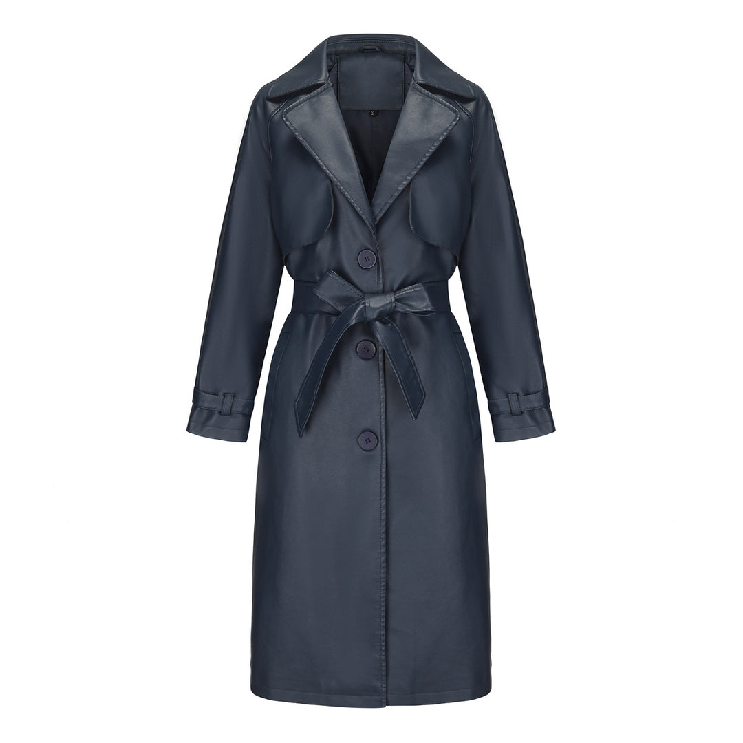 Fashion trench coat for women in high-quality faux leather Lune London
