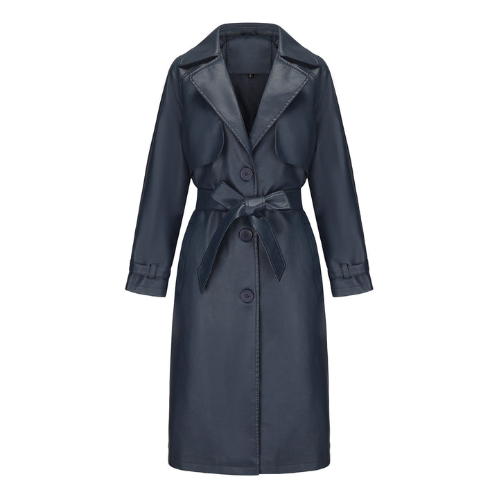Fashion trench coat for women in high-quality faux leather Lune London