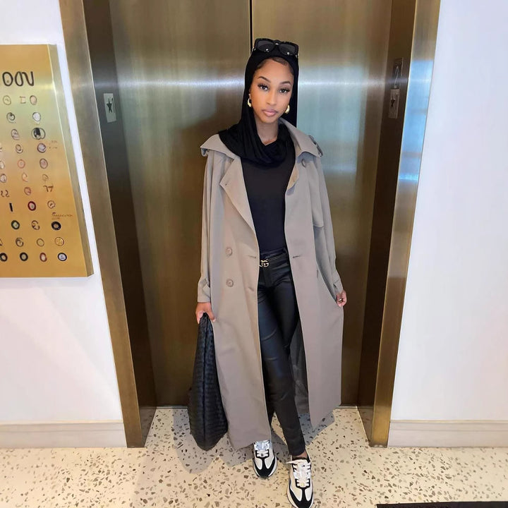 Ladies Oversized Trench Coat Fashion Lune London
