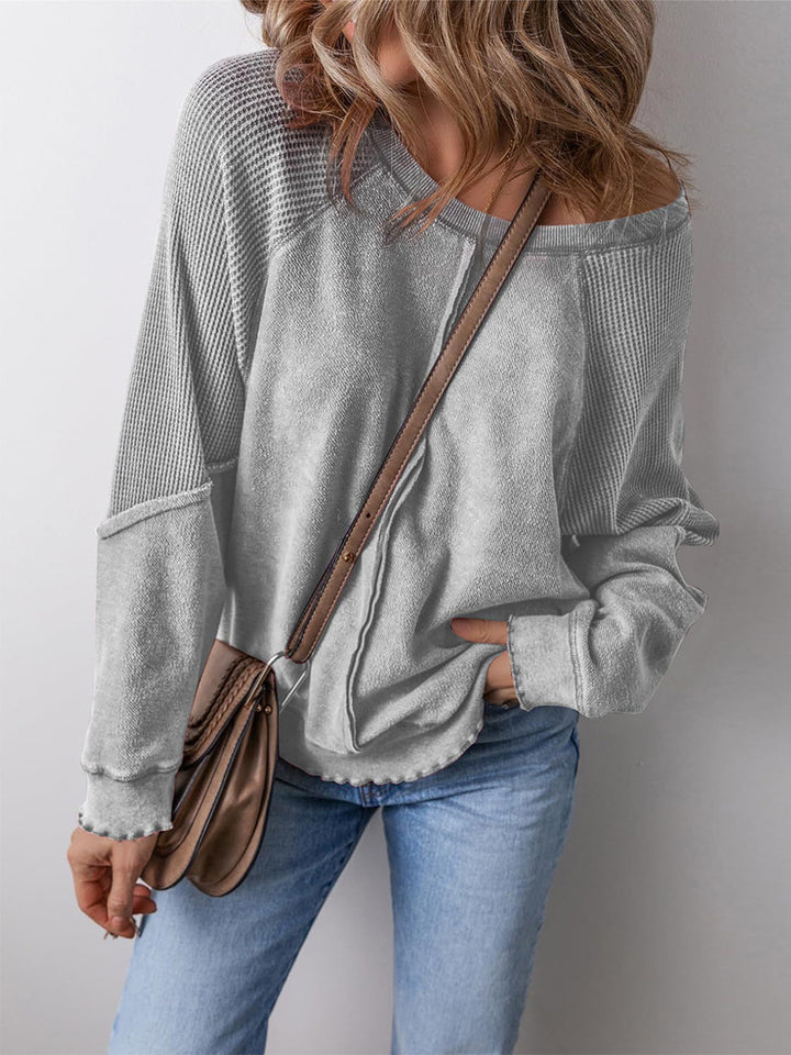 Ladies long sleeve casual t-shirt with textured design Lune London