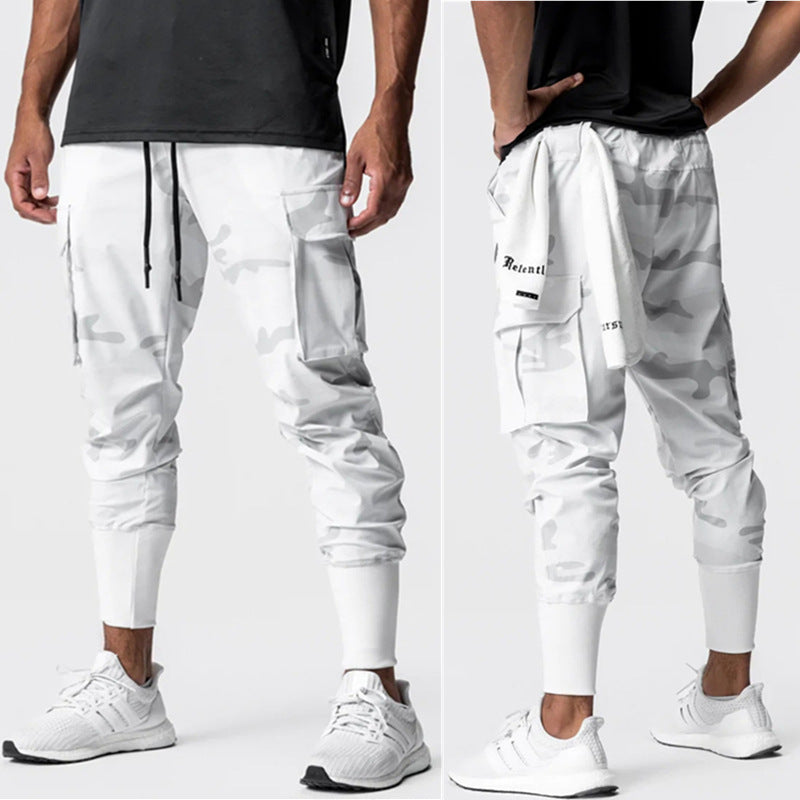 Men's cargo jogger pants with elastic waistband and handy side pockets Lune London