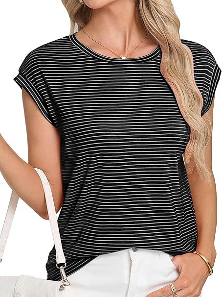 Casual striped women's top with drop shoulders Lune London