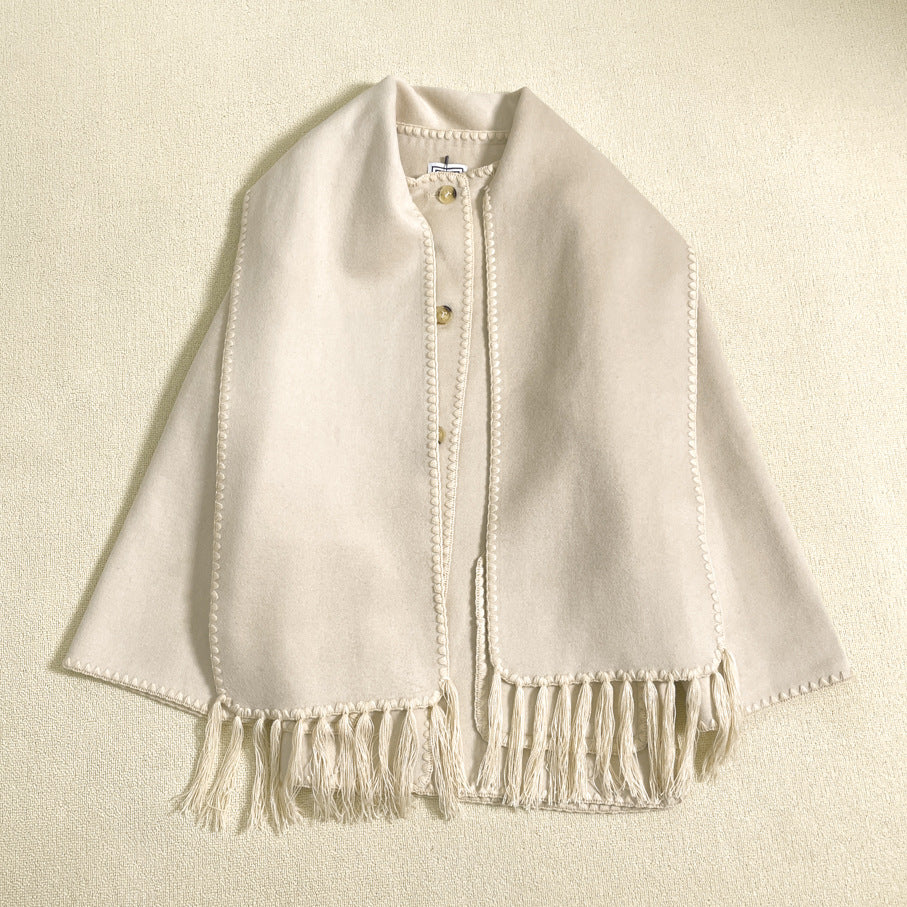 Poncho en laine élégant et polyvalent pour dames Chic & Stil