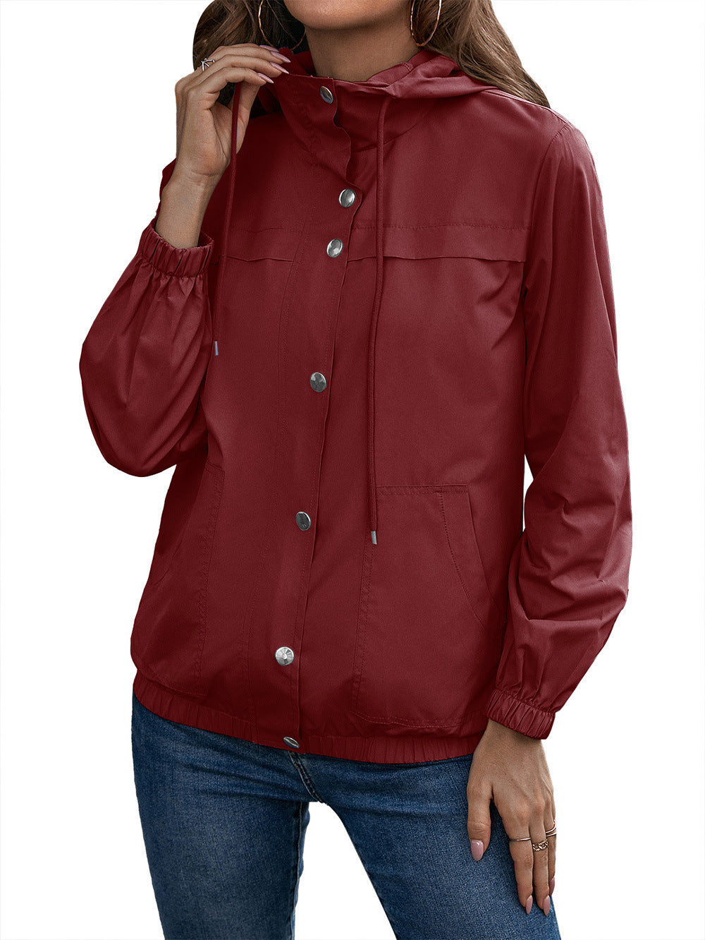 Functional jacket for women with hood and elastic cuffs Lune London