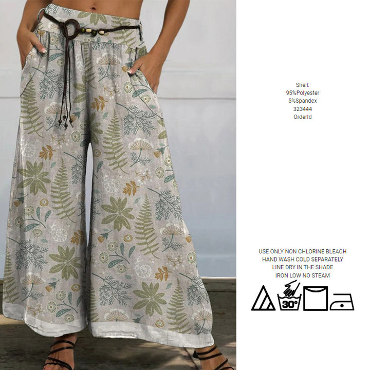 Lune London large floral casual pants for women