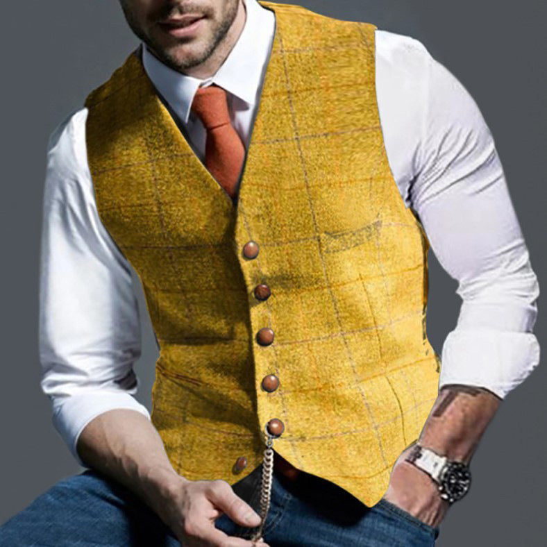 Men's Elegant Traditional Waistcoat Made Of High-Quality Fabric Lune London