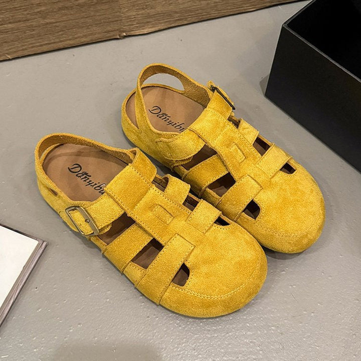 Women's Strappy Sandals Made of Soft Suede with Adjustable Strap Design and Non-Slip Sole Lune London