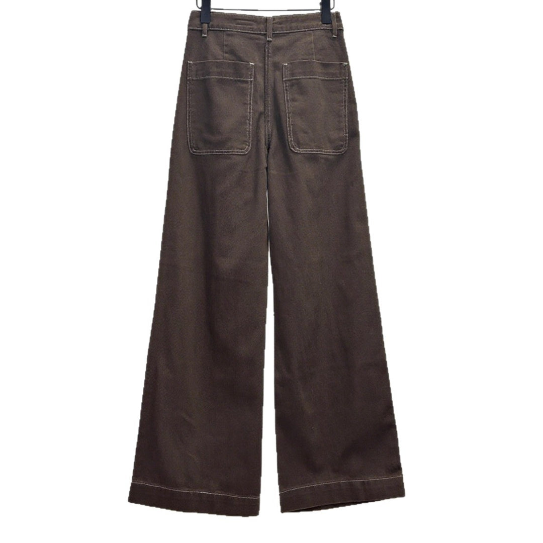 Women Loose Cotton Pants with High Waist and Practical Pockets Lune London
