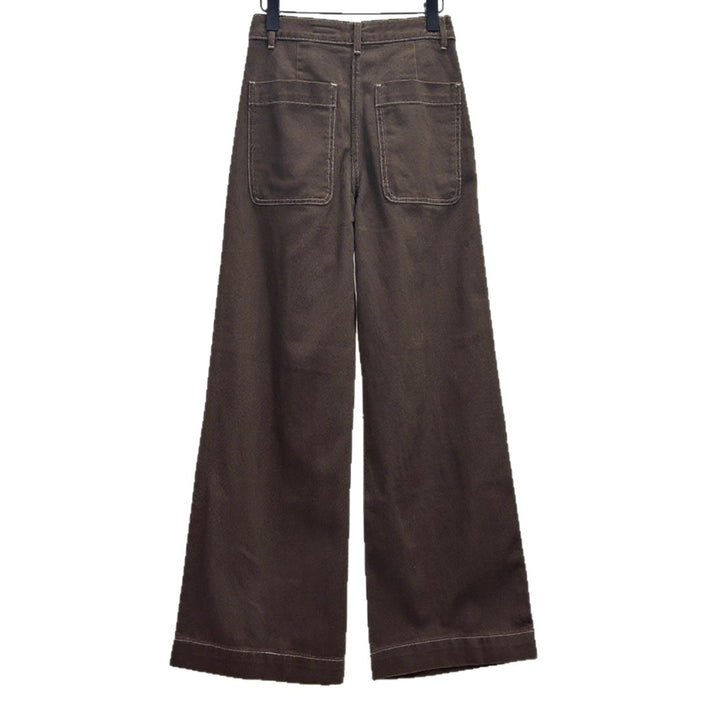 Women Loose Cotton Pants with High Waist and Practical Pockets Lune London