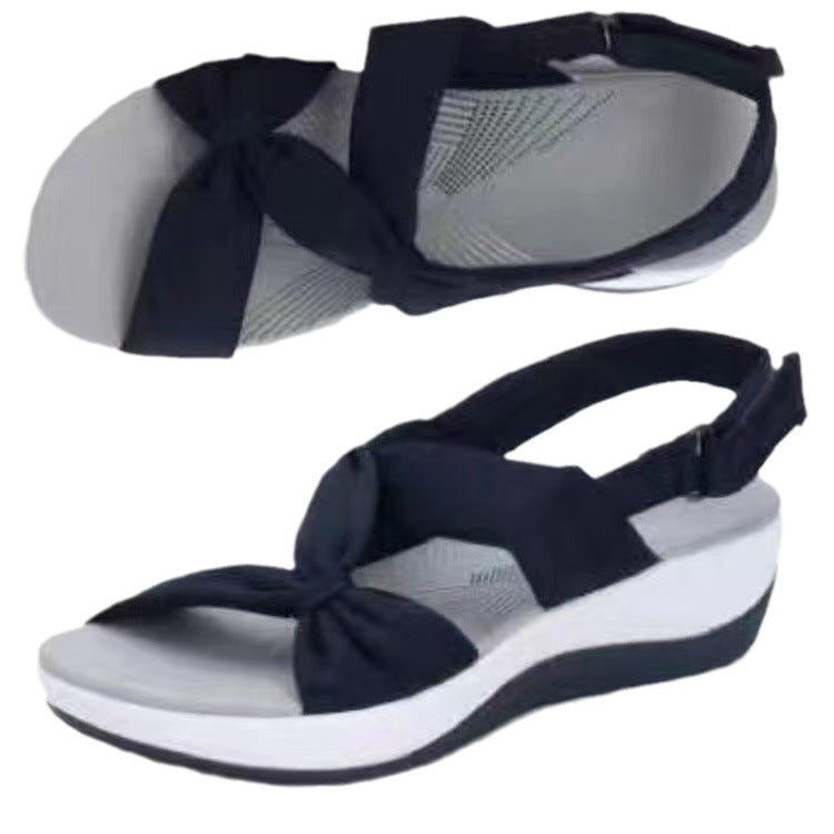 Women's wedge sandals with adjustable strap and comfortable cushioning Lune London
