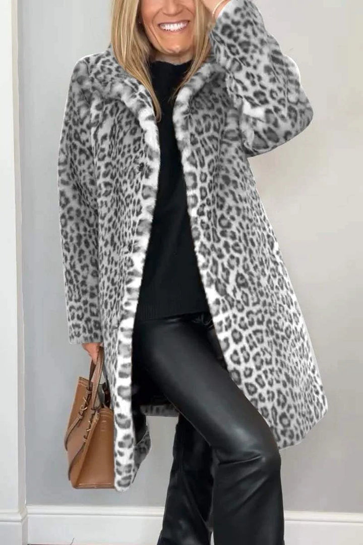 Lune London | Coat - Plus size - Soft faux fur - Leopard pattern - Casual style