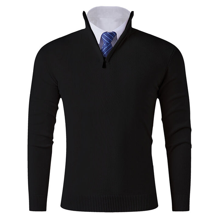 Men's knit sweater with modern zipper and elastic hem Lune London