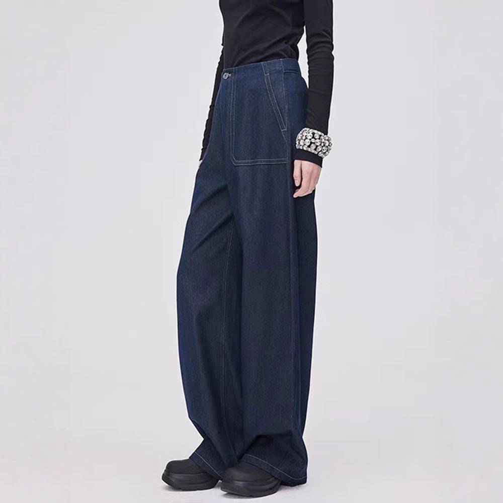 Jean féminin à la mode avec une coupe large et une taille haute Chic & Stil