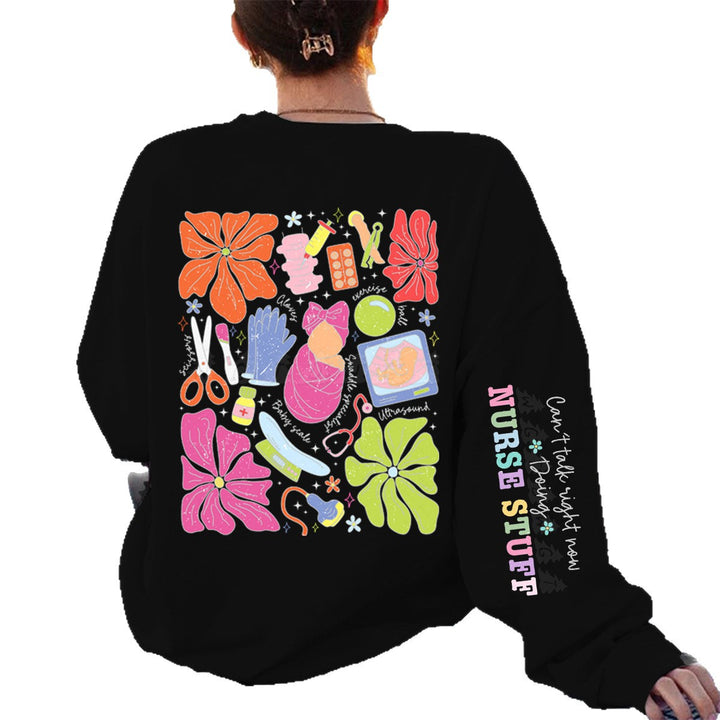 Sweat à capuche pour femmes avec design graphique coloré et motif d'entretien original Chic & Stil