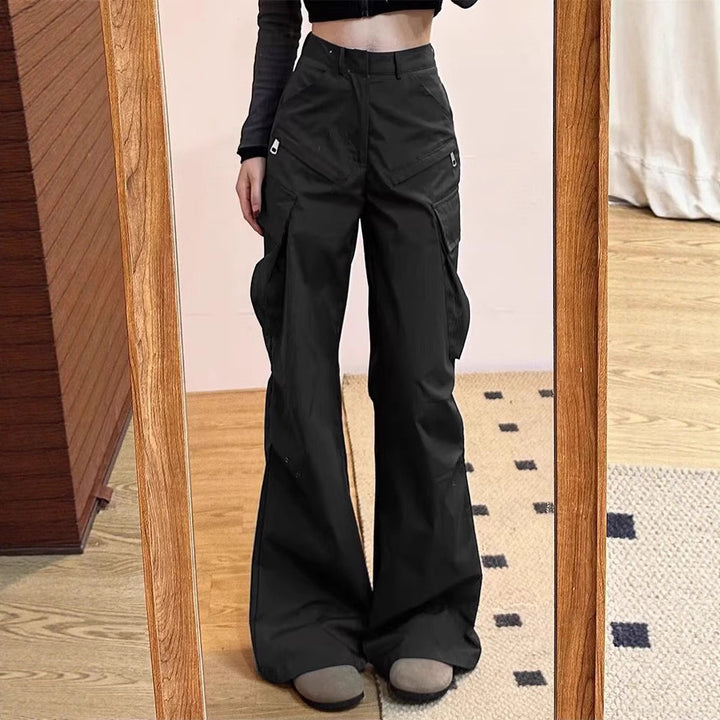 Pantalons cargo pour femmes à coupe large et poches pratiques