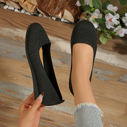 Ladies Lightweight Knitted Ballerinas Lune London