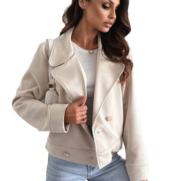 Oversized biker jacket for women in soft synthetic suede Lune London
