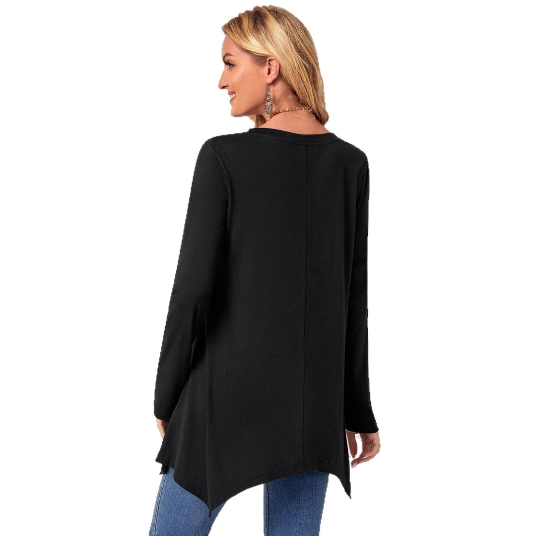 Women long top with asymmetrical hem and relaxed fit Lune London