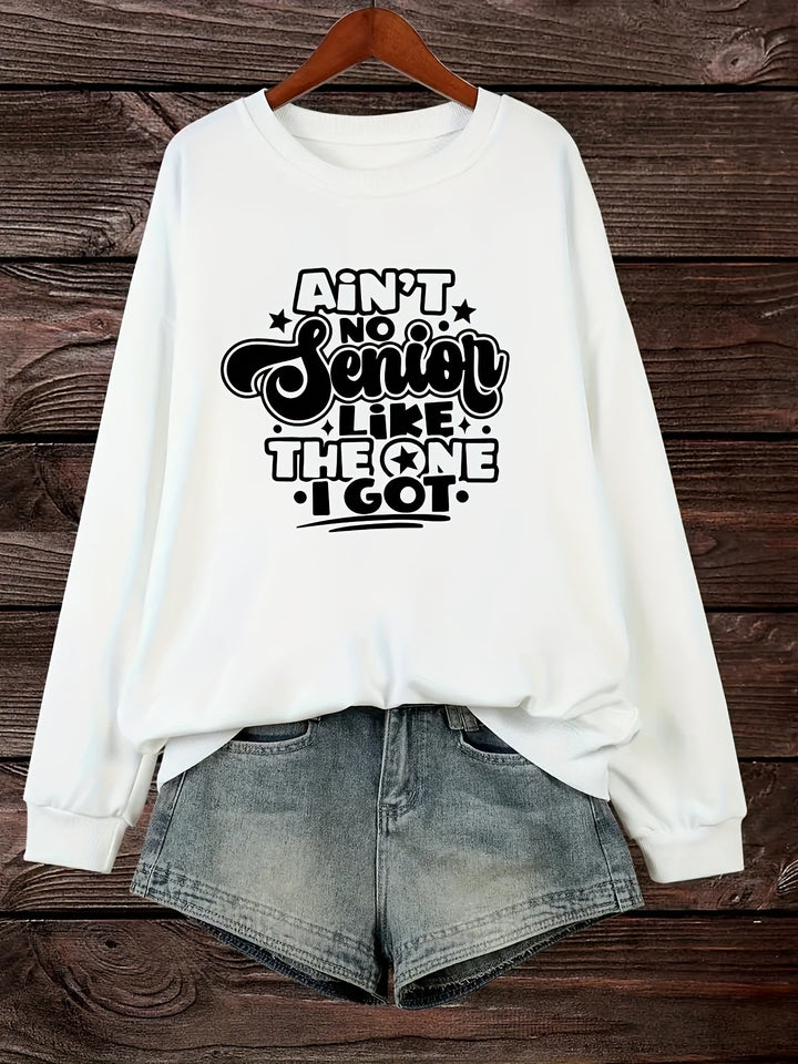 Sweat-shirt pour femmes avec design de slogan décontracté Chic & Stil
