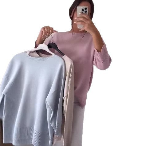 Women's Casual Oversized Sweater with Asymmetric Cut and Button Details Chic & Stil