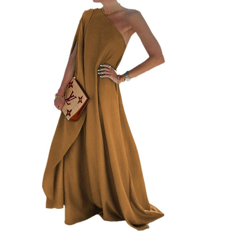 Asymmetrical draped evening dress for women Lune London