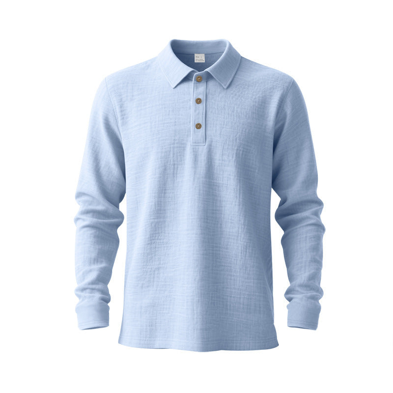 Men's long sleeve polo with structured design and trendy buttons Lune London