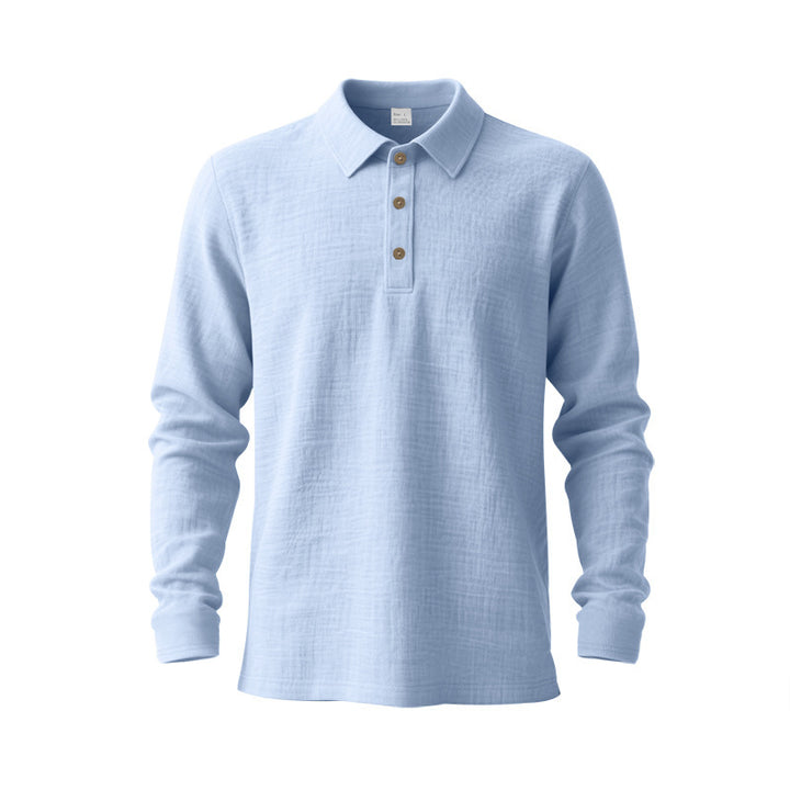 Men's long sleeve polo with structured design and trendy buttons Lune London