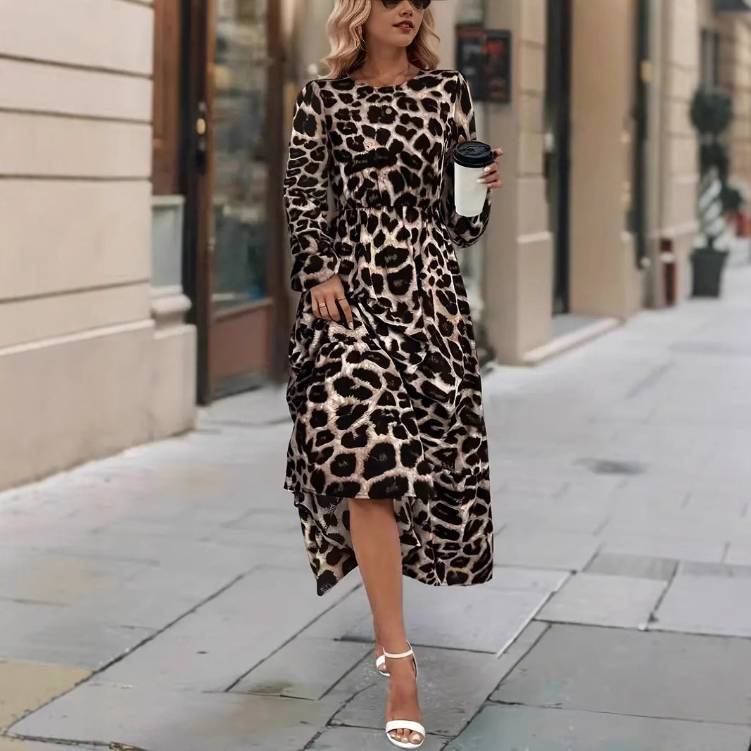 Maxi dress for women with modern leopard print Lune London