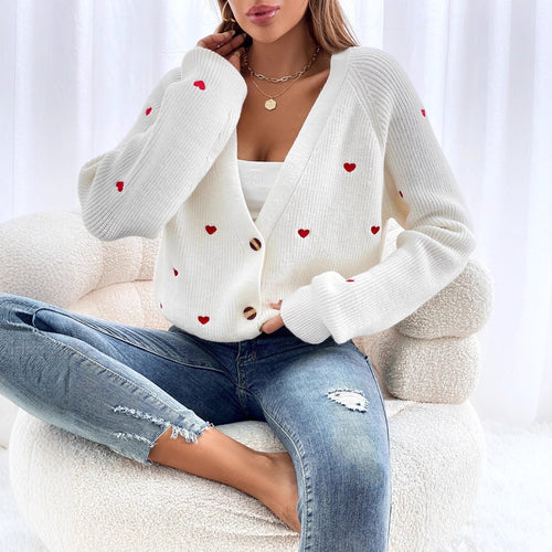 Gilet pour femmes avec appliqués en forme de cœur et fermeture à boutons Chic & Stil