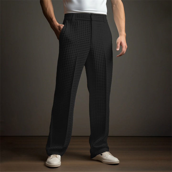 Elegant checked trousers for men with elastic waist and side pockets Lune London
